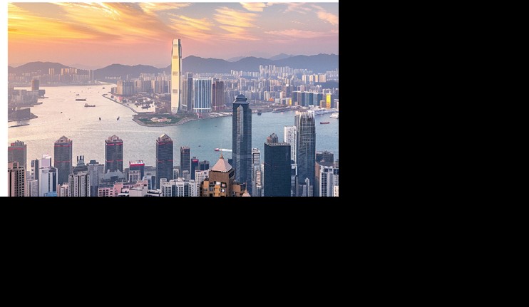 中国香港维港天际线